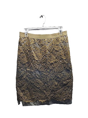 #ad Loft Green Floral Lace Pencil Skirt Sz 6 $14.99
