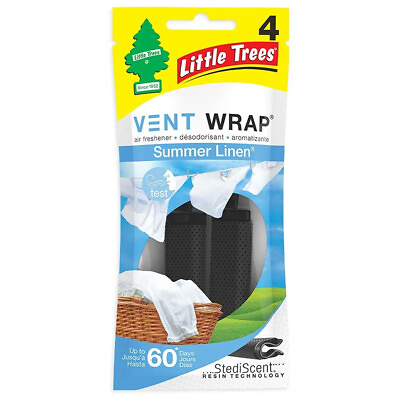 LITTLE TREES Car Air Freshener Slip on Vent Blade Summer Linen 4 Pack $4.39