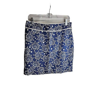 #ad Vineyard Vines Short Skirt Size 8 Blue Nautical Lined Summer F12 $19.95