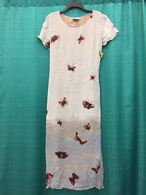 Women#x27;s Beach Maxi Summer Hawaiian Sundress Tie Back Dress Butterfly Sleeve S M $16.96