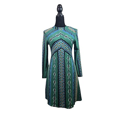 #ad Free People Stella Green Mock Neck Long Sleeve Boho Dress Size Small $23.99