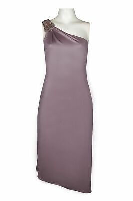 #ad Cachet Beaded One Shoulder Midi Cocktail Dress Size 12 14 Mauve Purple NWT $188 $89.00