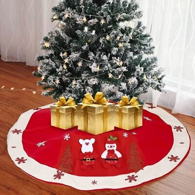 #ad Christmas Tree Skirt Tree Mat Xmas Holiday Party Decorations Ornaments 48 in $14.99