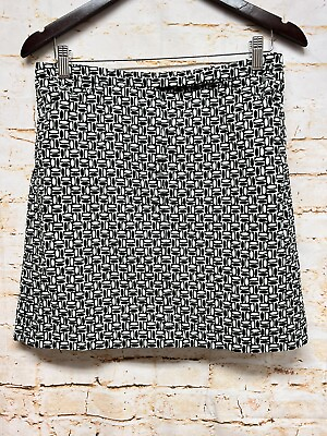 #ad Ann Taylor Loft Womens Pencil Skirt Sz 6 Black White Workwear Business Casual $10.99