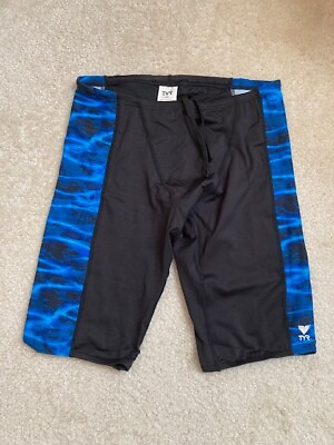 NEW TYR Swimsuit JAMMER Male Competition Size 34 BLUE BLACK $22.00