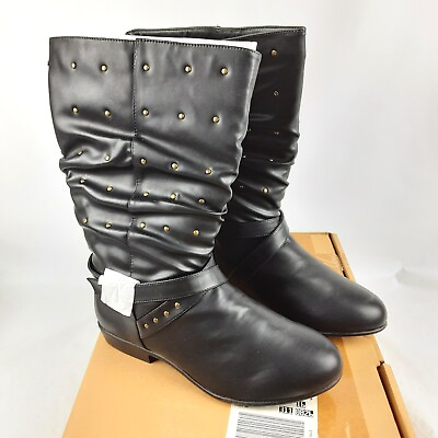 Comfortview Womens Black Mid Calf Boots Size 10W New In Box $25.50