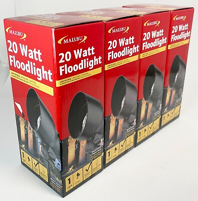 #ad Malibu 9604 20W Landscape Lights Outdoor Floodlight Weatherproof Metal 4 PACK $39.99