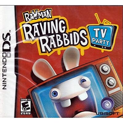 Rayman Raving Rabbids TV Party For Nintendo DS DSi 3DS 2DS Trivia Game Only 8E $6.98