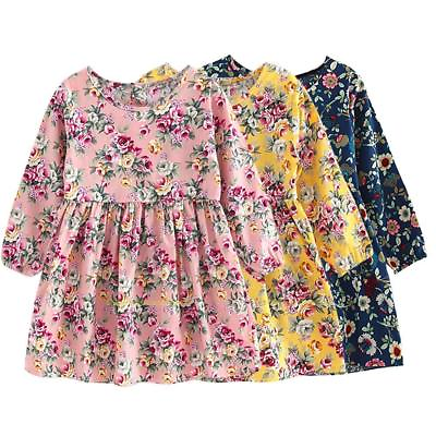 #ad Toddler Baby Girls Dress Long Sleeve Princess Party Pageant Dresses Kids $9.96