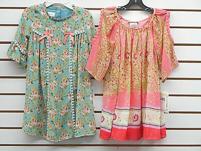 #ad Girls Bonnie Jean Teal Floral OR Coral Floral Dress Sizes 4 5 amp; 6 $18.00