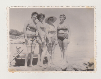 #ad Four Pretty Attractive Curvy Women Beach Bikini Swimsuit Females Snapshot Photo $9.99