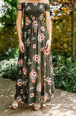 #ad Apricot Poppy amp; Daisy Floral Maxi for Women $40.00