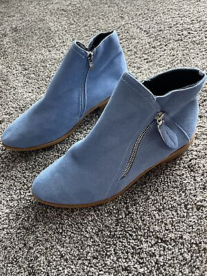 #ad Women#x27;s New Suede Zip Block Low Heel Solid Ankle Boots Pointed Toe Boots 9.5 41 $24.19