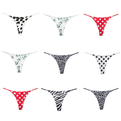 #ad Printed Sexy Cotton Seamless Low Lace Bikini Up Ladies Waist Thong Lingerie $4.97