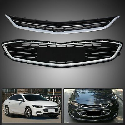 #ad #ad Front Bumper Upperamp;Lower Grille ABS Plastic Grill For 2016 2018 Chevrolet Malibu $36.67