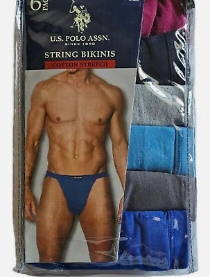 #ad US Polo Assn Men#x27;s Cotton Stretch Underwear String Bikini small $15.00
