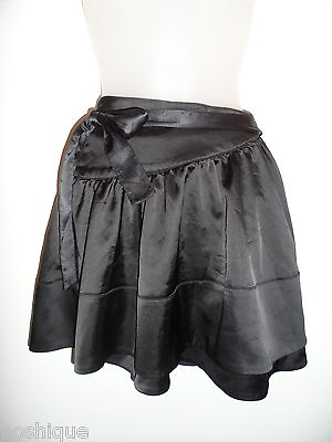 #ad bebe 0 Wrap Skirt Black Mini Sexy Cocktail Vegas Club Party Shiny Flowy Spring $2.95
