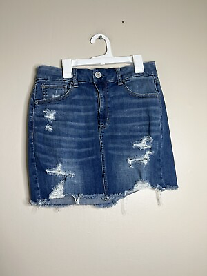 American Eagle Super Stretch Curvy Hi Rise Mini Jean Skirt Women’s Size 10 Blue $14.99