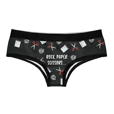 #ad Womens Rock Paper Scissors Throat Punch Panties Funny Bikini Brief Graphic $6.80