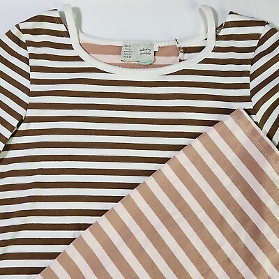 #ad Saturday Sunday Women#x27;s Medium Striped Knit 2 Tone Maxi Dress Brown Pink Cut Out $29.99