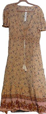 #ad NWT Maxi Rayon Pastel Floral Dress Plus Size Button Up $24.00