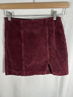 #ad Corduroy Pencil Pacsun Women’s Size 27 Burgundy Zip Mini Skirt $9.99