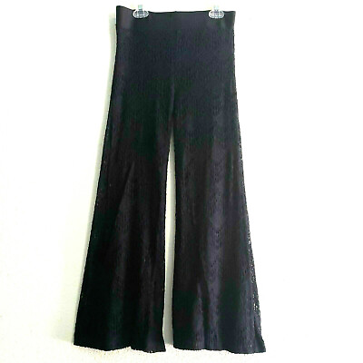 Forever 21 XXI Palazzo Crochet Pants Cropped Black Size XS $10.00
