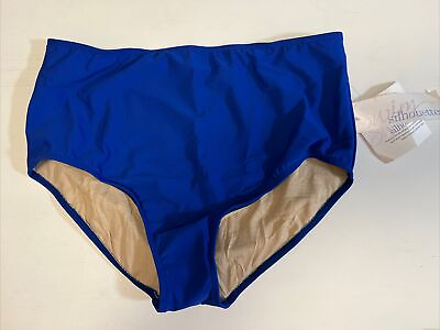 #ad Silhouettes Bikini Bottoms High Waist Swimsuit Bathing Suit Women Sz 16 Blue NWT $23.95