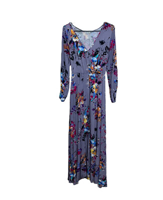 #ad Womens jodifl purple long sleeve floral maxi dress $17.00
