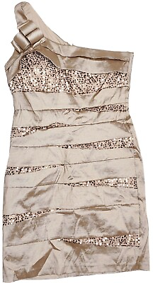 #ad Scarlett Nite Womans Cocktail Dress Brown Size 16 $74.99