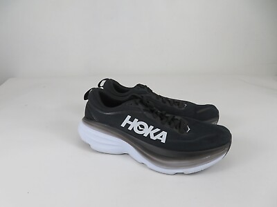 Hoka One One Bondi 8 Womens 10 B Shoes Black White Running Walking 1127952 BWHT $97.85