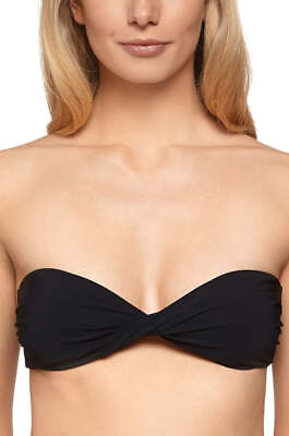 #ad Calvin Klein swimwear Womens Bandeau Twisted Front Black Bikini Top GBP 15.00