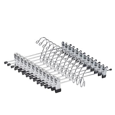 #ad #ad 12 Pack Heavy Duty Add On Metal Pants Skirt Hangers Stackable Addon Metal Clothe $24.83