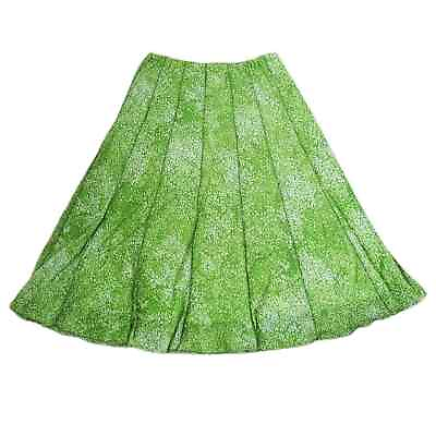 #ad Mesh Green Midi Skirt Vintage 90s Y2k Patchwork White Sheer Fairy Grunge Med. $19.00