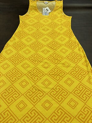 #ad New Lularoe Dani Stretch Bright Yellow Gold Tribal Long Maxi Dress 🦄 XL 14 16 $59.99