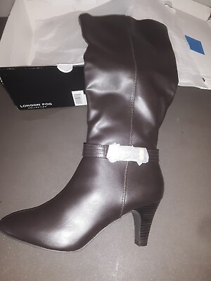#ad London Fog EVENT 2 Womens Boots Size 10 M Dark Brown Knee High Riding Zip #00s $38.85