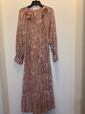 #ad Free People Size Small Feeling Groovy Maxi Dress Red Floral $60.00