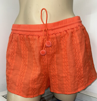 #ad #ad Victoria#x27;s Secret Cover Up Swimwear Beach Shorts Orange Sz Medium NWT $23.00