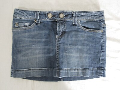 #ad American Eagle Denim Mini Skirt size 4 Medium Wash Blue Jean $12.99