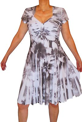 PK9 Funfash Clothing Women Slimming Gray White Cocktail Dress Size Large 9 11 $44.99