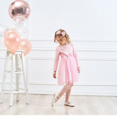 #ad Baby Girl Long Sleeve Clothes Kids Party Dresses For Girls $38.37