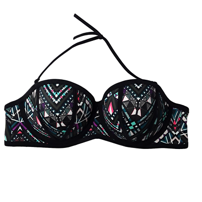 #ad #ad Victoria#x27;s Secret Pink Bandeau Halter Bikini Top Large Southwest Underwire $10.39