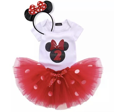 Minnie Mouse Red Tutu Dress for 2 Year Old Birthday Party Costume $24.99