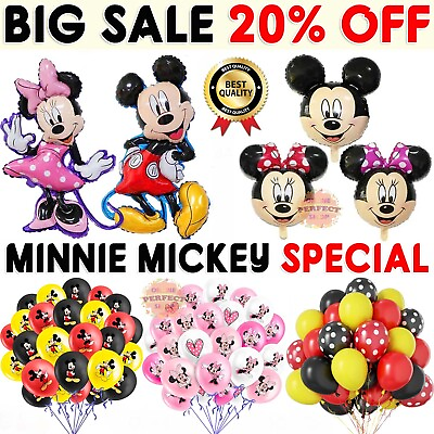 #ad Mickey Minnie Mouse Theme Birthday Party Foil Air Fill Balloon UK seller GBP 4.79