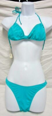 #ad DER Teal Bikini Women#x27;s Swimsuit 2 Pc NWOT Size SMALL No Padding or Wire #79 $37.00