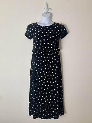 #ad J JILL Womens Summer Dress XS Long Maxi Short Sleeve Jersey Knit Stretch Soft $19.99