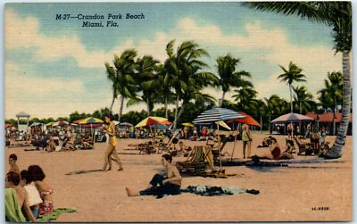 #ad Postcard Crandon Park Beach Miami Florida $4.95
