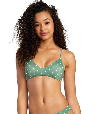 #ad RVCA Women#x27;s Standard Cross Back Swimsuit Bikini Top L 12 $22.99