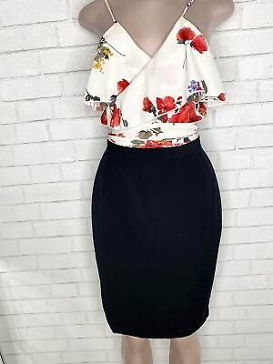 #ad Barneys New York Andre Black Pencil Skirt Wool Lined Made In Italy Women’s Sz 10 $8.00
