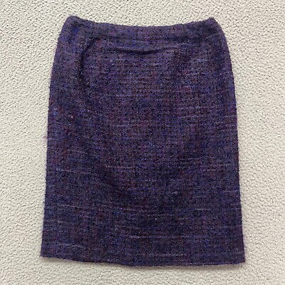 #ad Talbots Skirt Womens 4 Petite Purple Wool Mohair Tweed Pencil Skirt Business $19.88